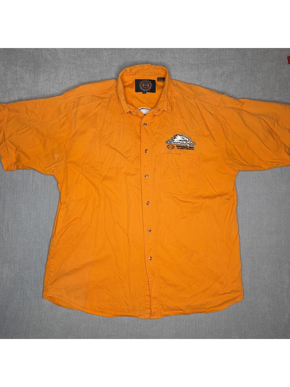 Harley Davidson Button Down Garage Shirt Mens XL Screaming Eagle Embroidered